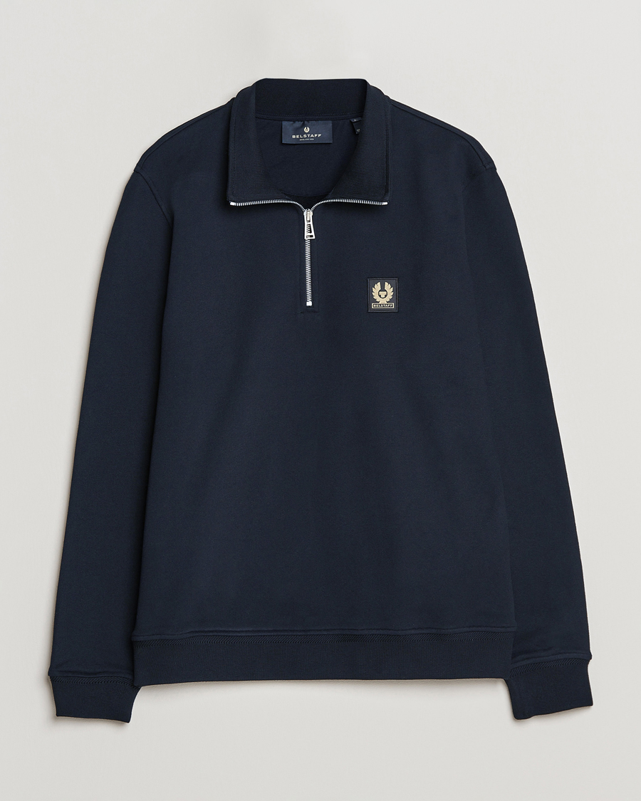 Herr | Tröjor | Belstaff | Signature Half Zip Sweatshirt Dark Ink