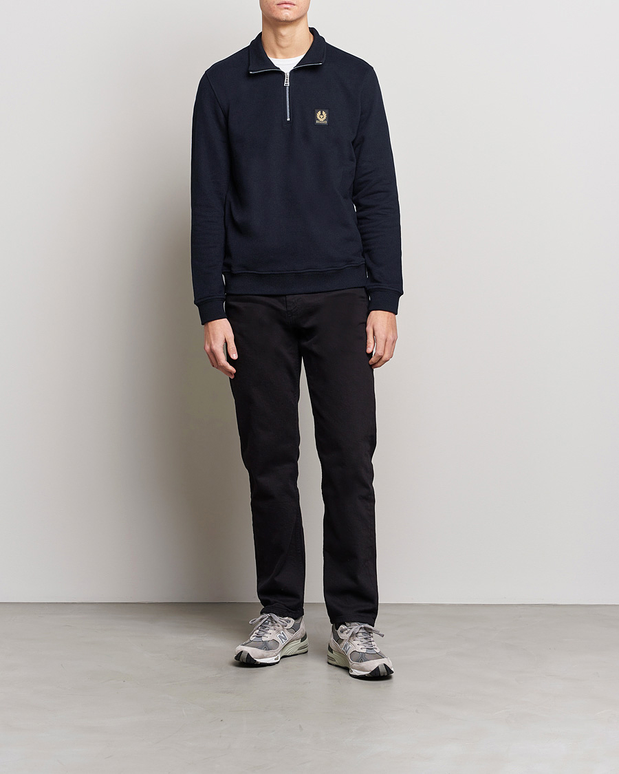 Herr | Tröjor | Belstaff | Signature Half Zip Sweatshirt Dark Ink