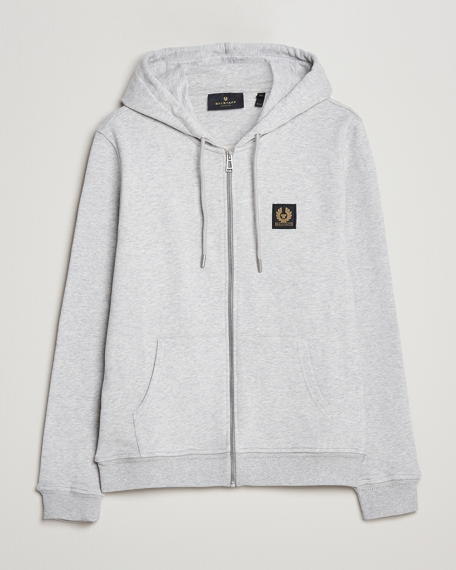 Herr | Tröjor | Belstaff | Full Zip Hoodie Old Silver Heather
