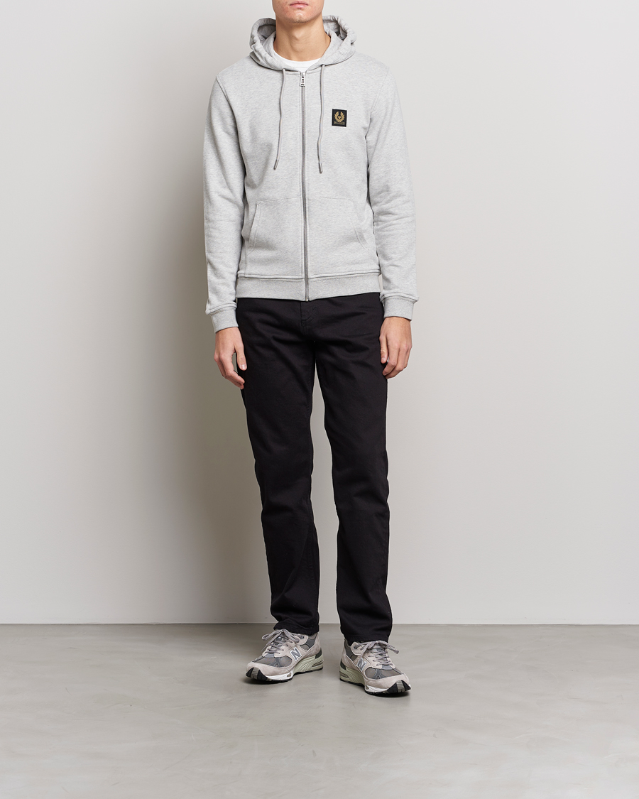 Herr | Tröjor | Belstaff | Full Zip Hoodie Old Silver Heather
