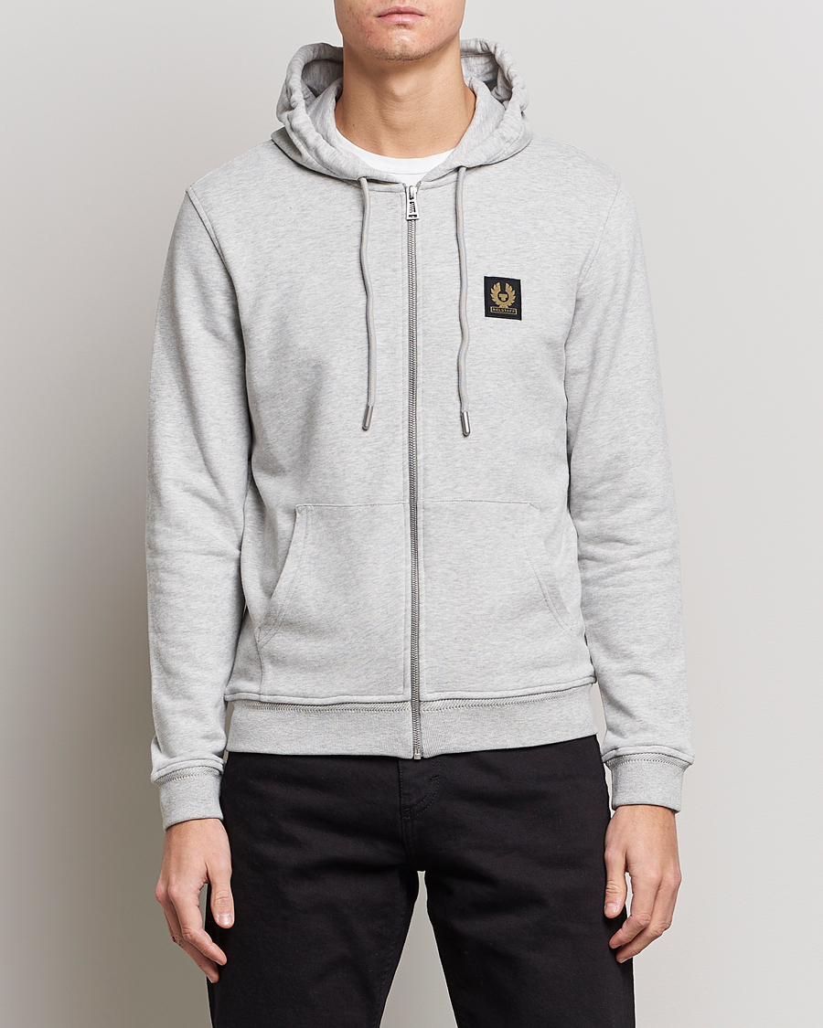 Herr | Tröjor | Belstaff | Full Zip Hoodie Old Silver Heather
