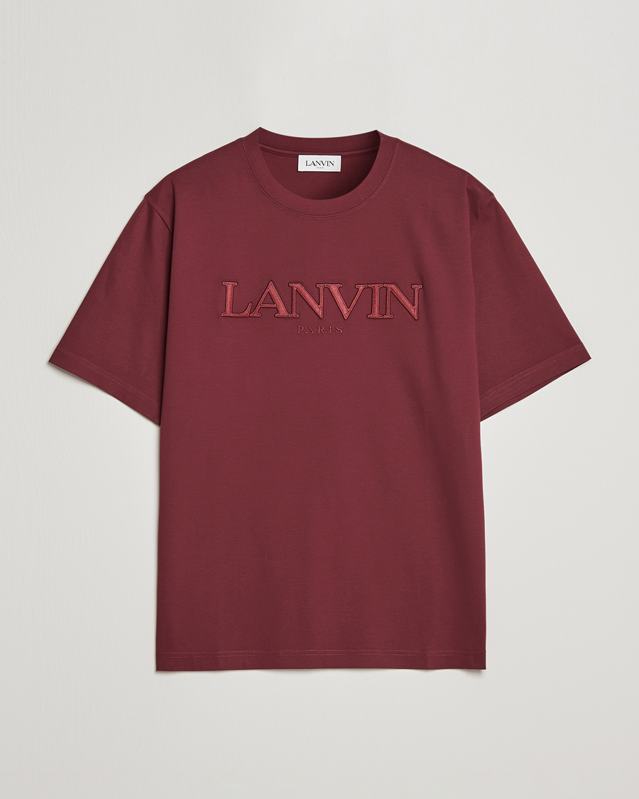 Herr | T-Shirts | Lanvin | Embroidered Tonal Logo T-Shirt Burgundy