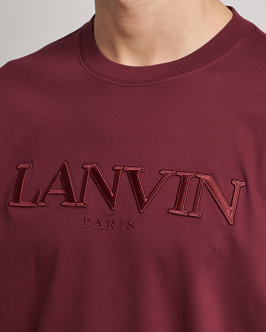 Herr | T-Shirts | Lanvin | Embroidered Tonal Logo T-Shirt Burgundy
