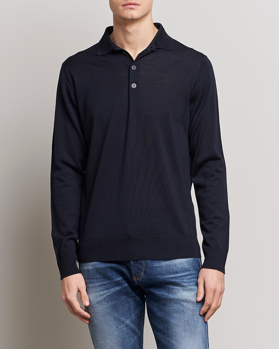 Herr | Stickade pikéer | Emporio Armani | Knitted Merino Pique Navy