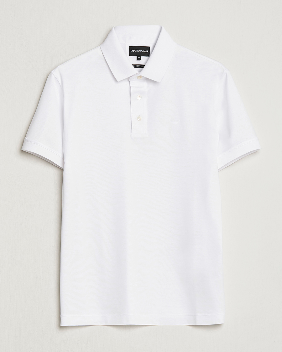 Herr | Pikéer | Emporio Armani | Cotton Tencel Polo White