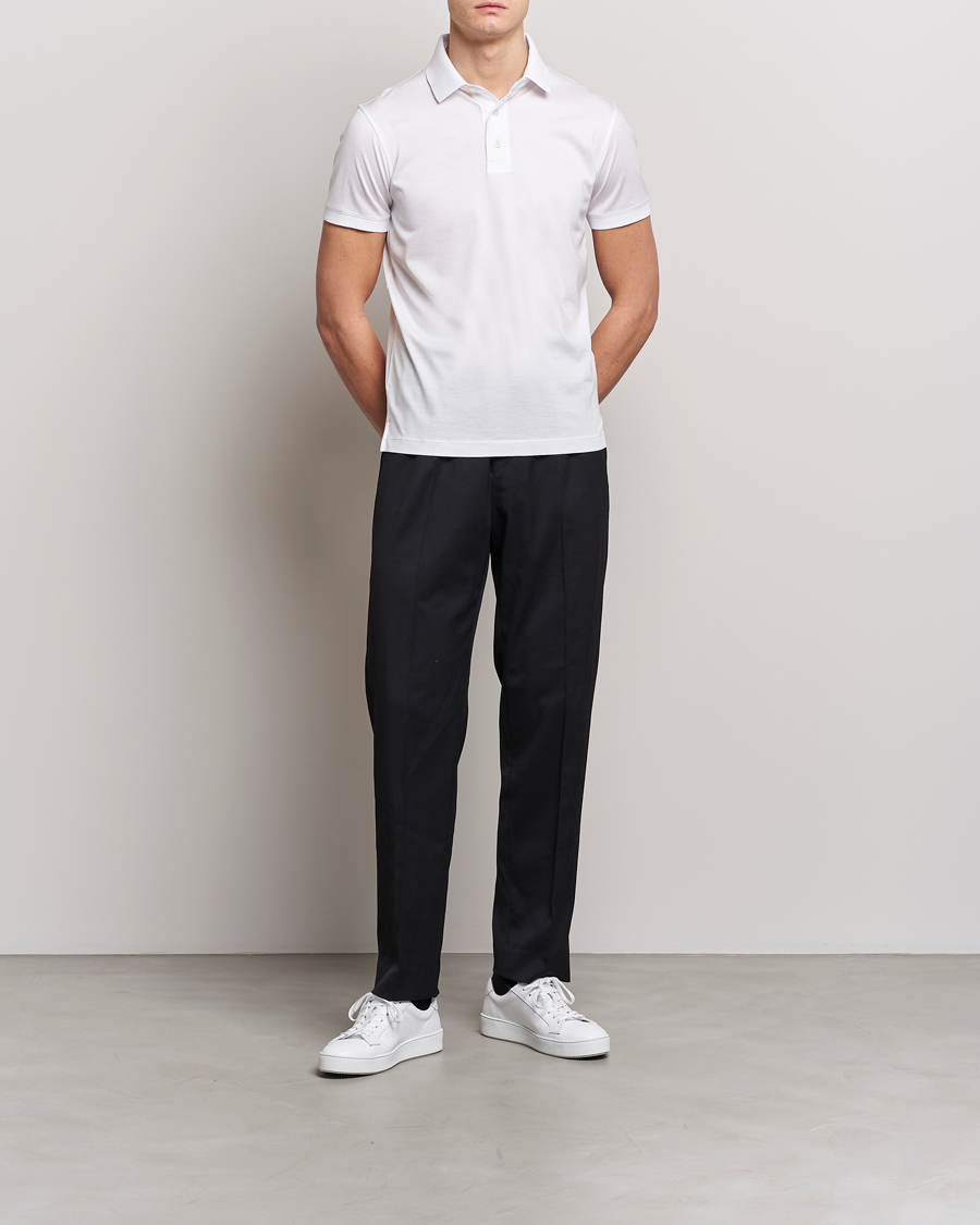Herr | Pikéer | Emporio Armani | Cotton Tencel Polo White