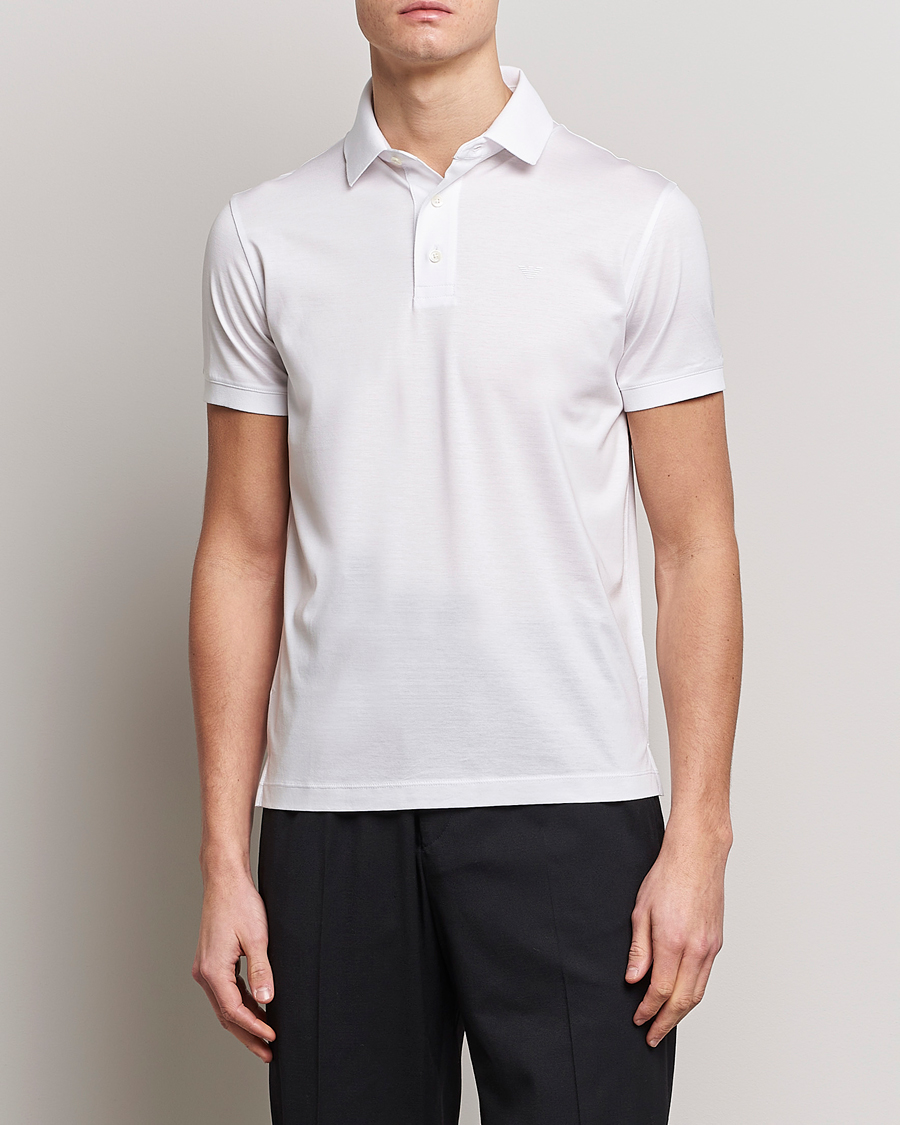 Herr | Pikéer | Emporio Armani | Cotton Tencel Polo White