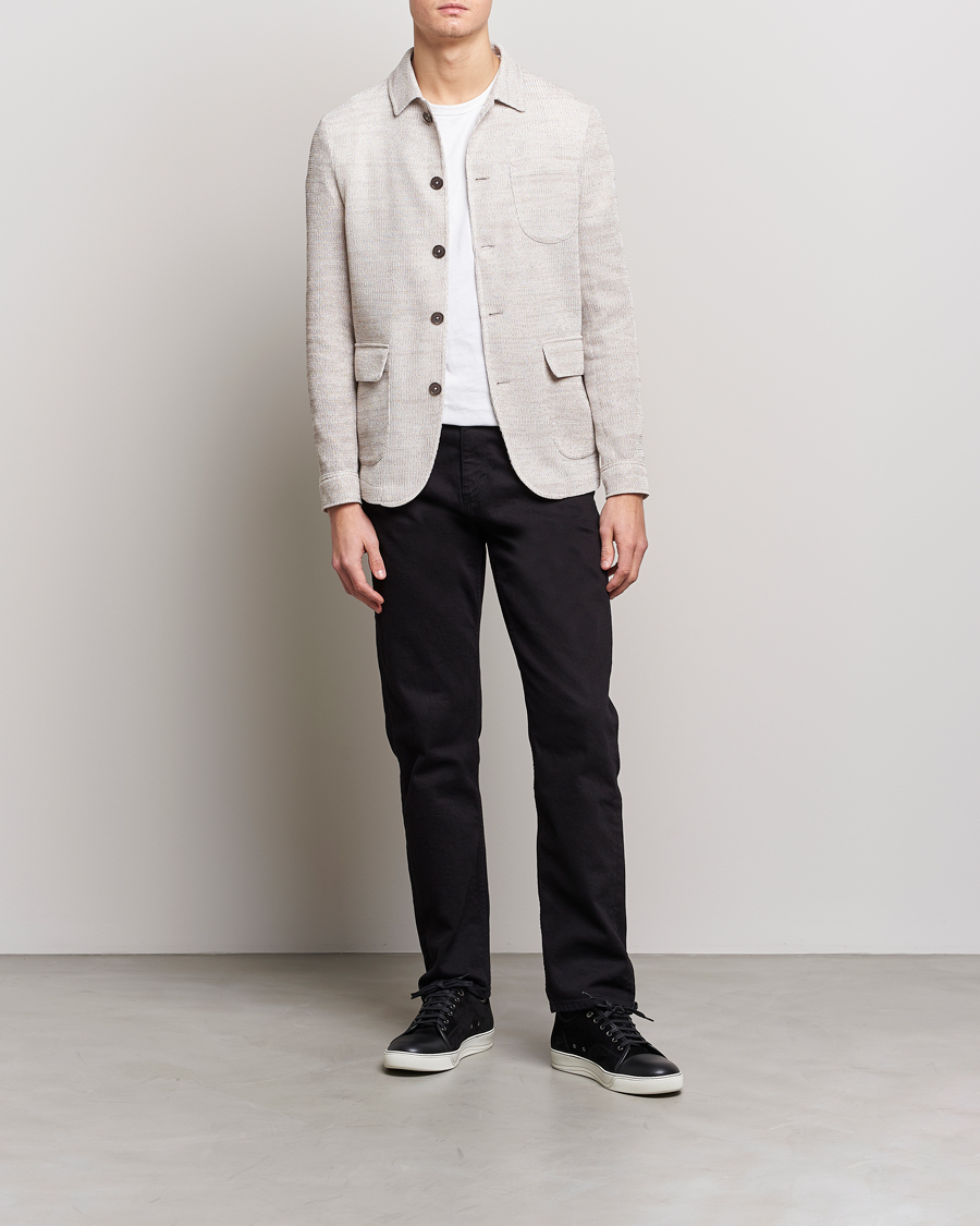 Herr | Kavajer | Emporio Armani | Cotton Knitted Jacket Sand