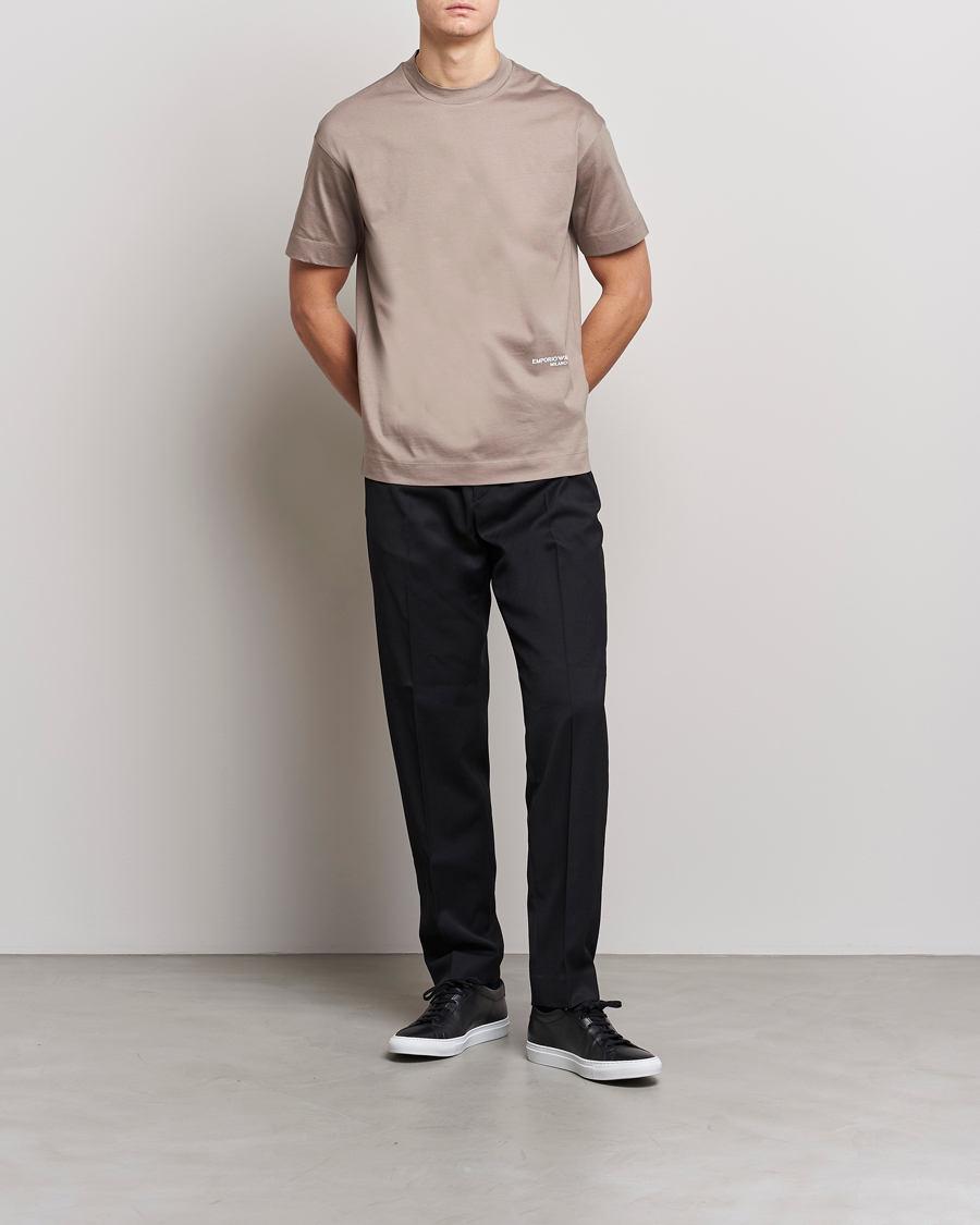 Herr | T-Shirts | Emporio Armani | Cotton T-Shirt Beige