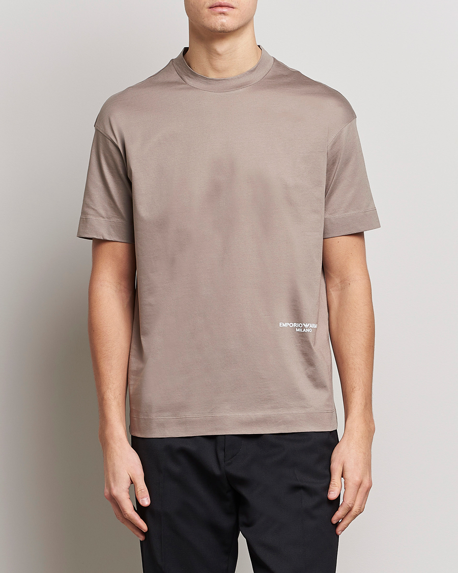 Herr | T-Shirts | Emporio Armani | Cotton T-Shirt Beige