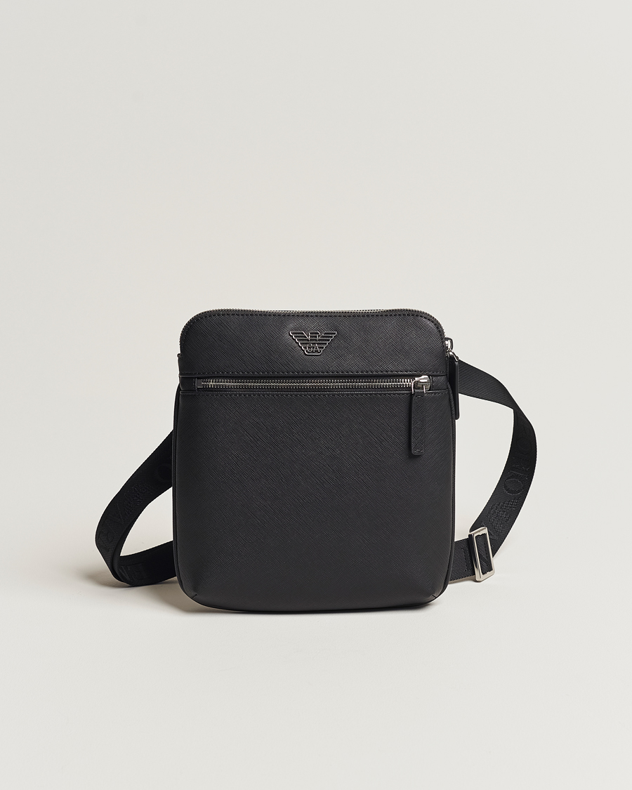 Herr | Emporio Armani Leather Messeager Bag Black | Emporio Armani | Leather Messeager Bag Black