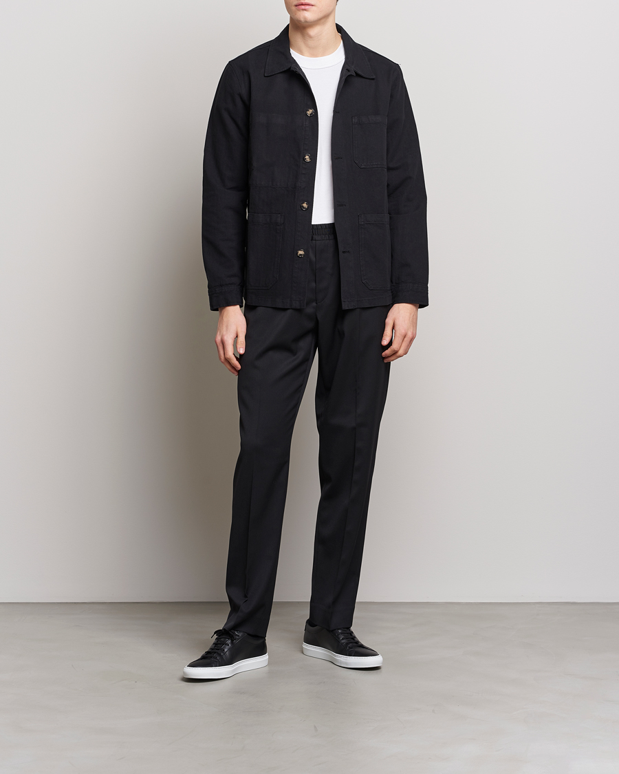 Herr | Byxor | Filippa K | Relaxed Terry Wool Trousers Black