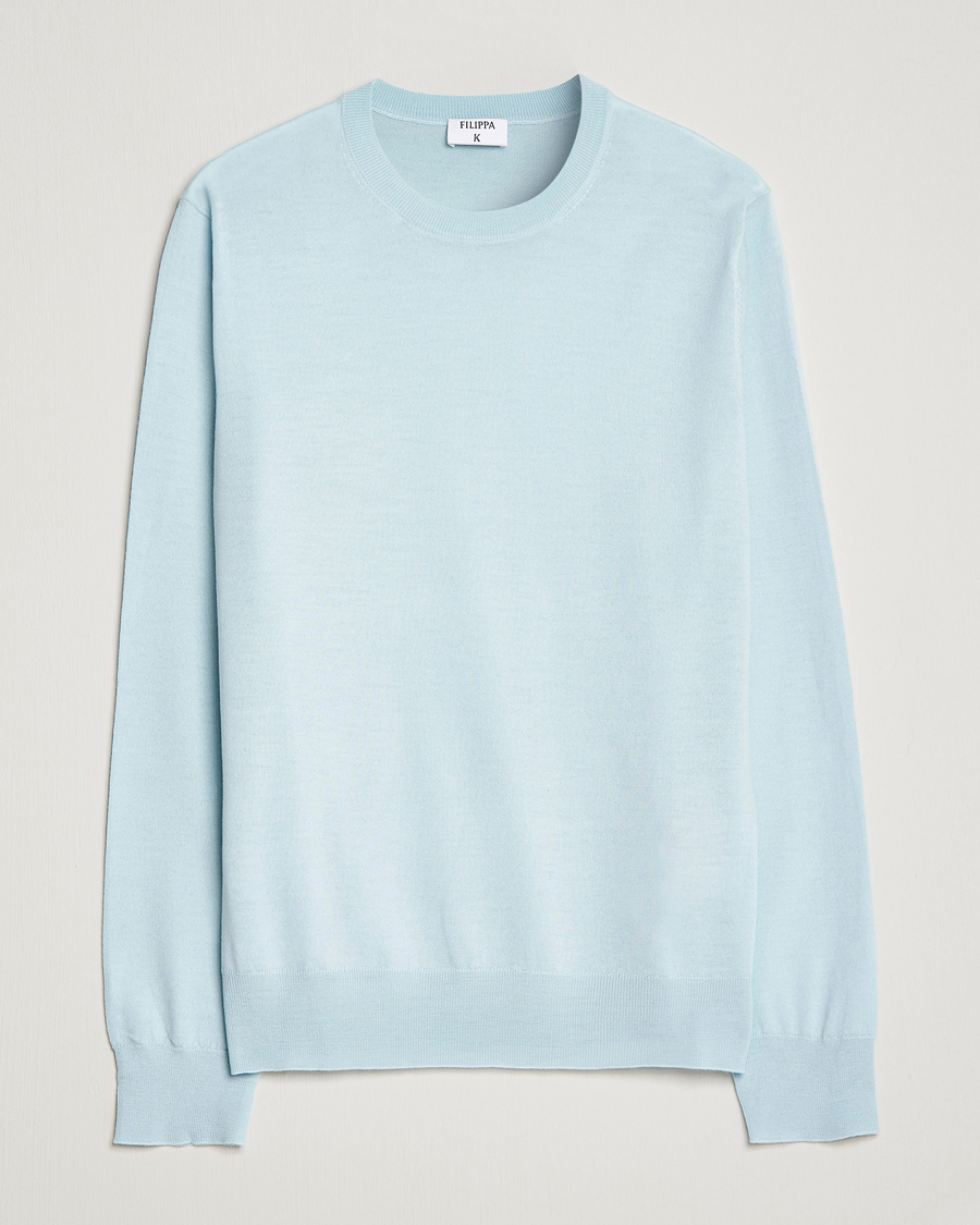 Herr | Tröjor | Filippa K | Merino Sweater Aqua