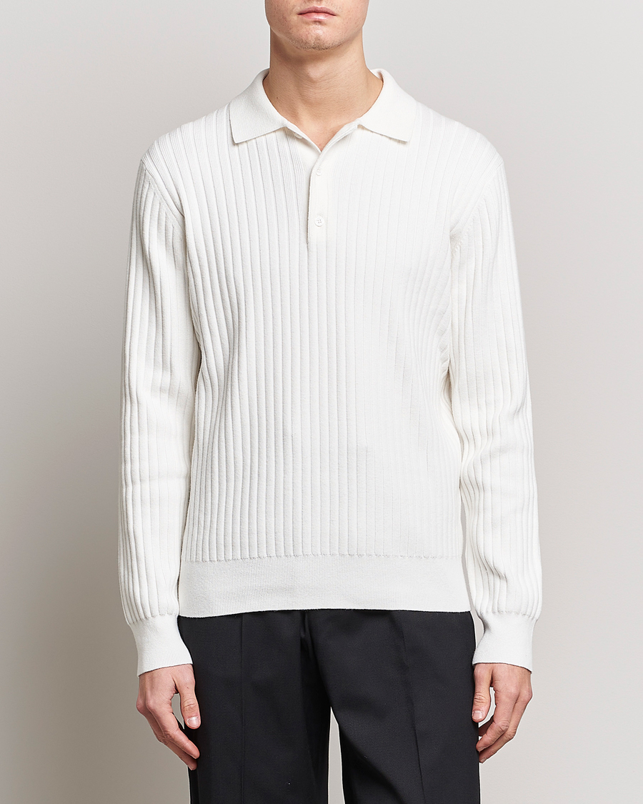 Herr | Tröjor | Filippa K | Knitted Polo Shirt White