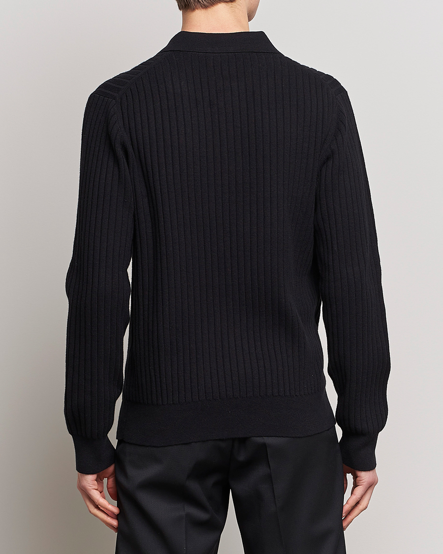 Herr | Tröjor | Filippa K | Knitted Polo Shirt Black