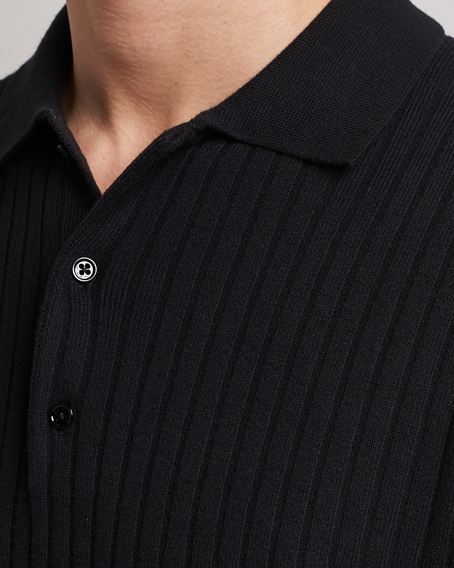 Herr | Tröjor | Filippa K | Knitted Polo Shirt Black