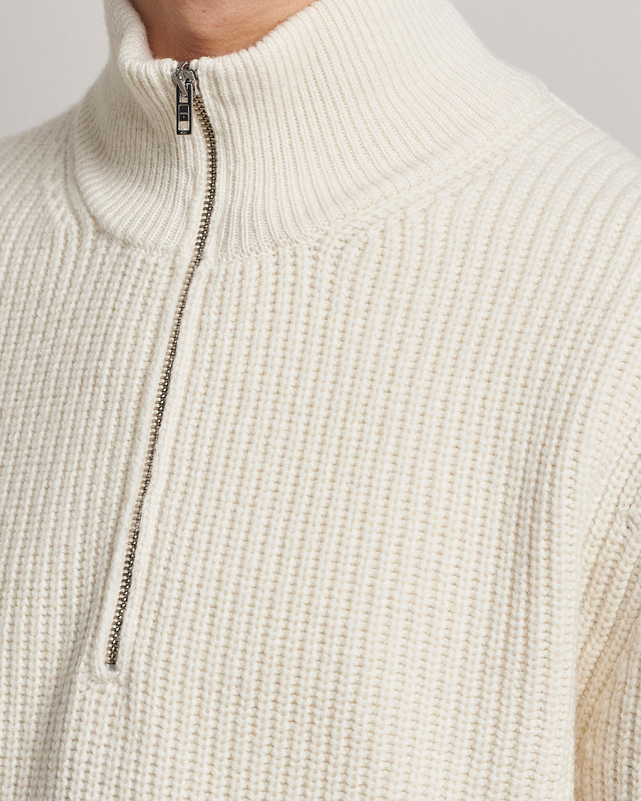 Herr | Tröjor | Filippa K | Half Zip Sweater Off White