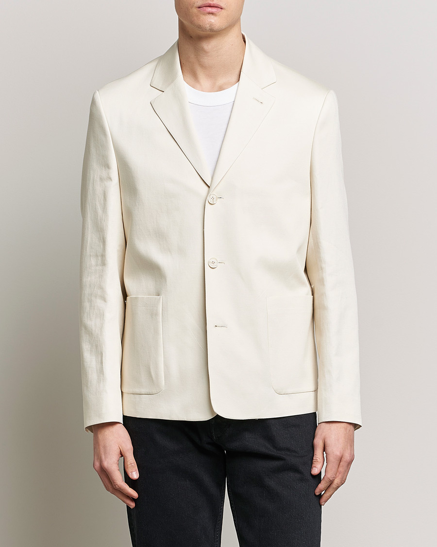 Herr | Kavajer | Filippa K | Cotton Linen Blazer Bone White