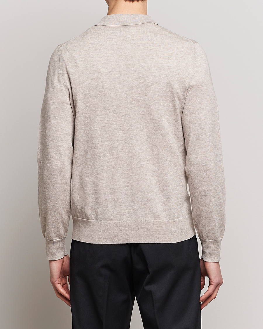 Herr | Tröjor | Filippa K | Knitted Polo Shirt Beige Melange