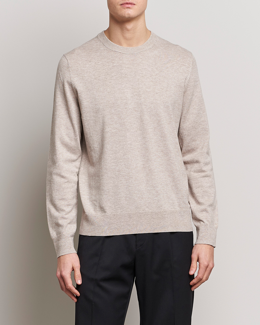 Herr |  | Filippa K | Cotton Merino Sweater Beige Melange
