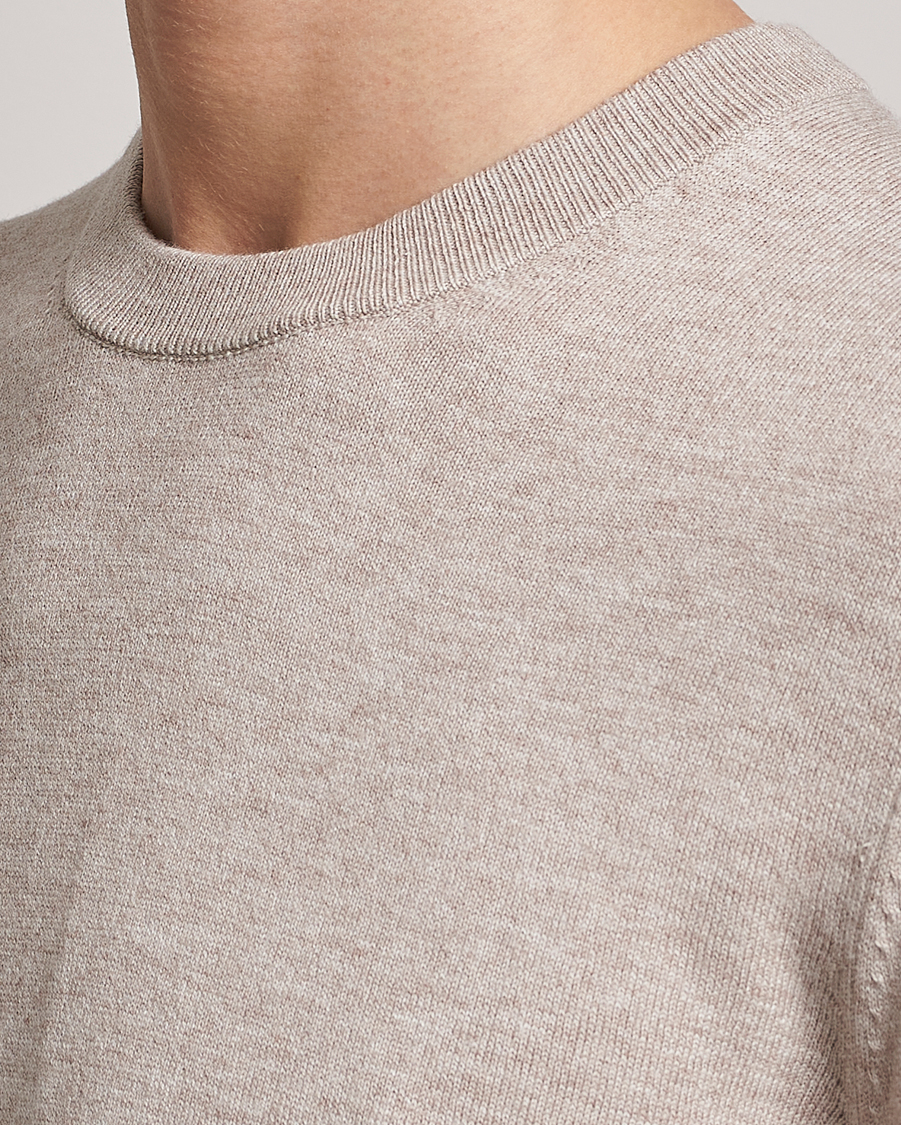 Herr | Tröjor | Filippa K | Cotton Merino Sweater Beige Melange