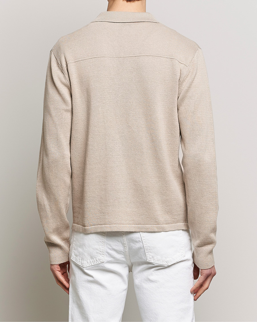 Herr | Skjortor | Filippa K | Cotton Linen Knitted Shirt Dusty Beige