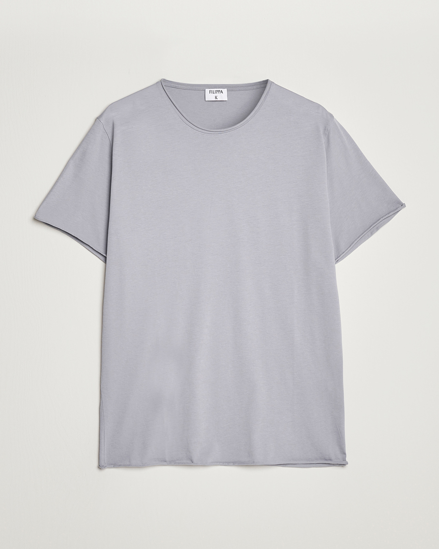 Herr | T-Shirts | Filippa K | Roll Neck Crew Neck Tee Fog Blue