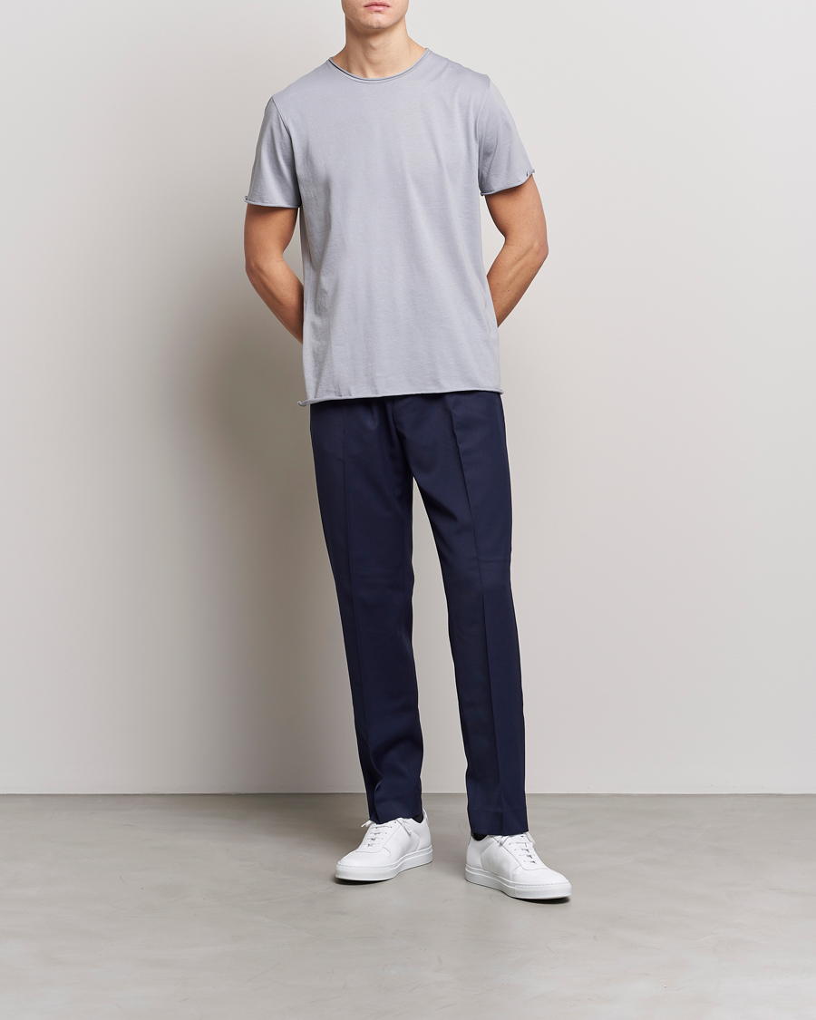 Herr | T-Shirts | Filippa K | Roll Neck Crew Neck Tee Fog Blue