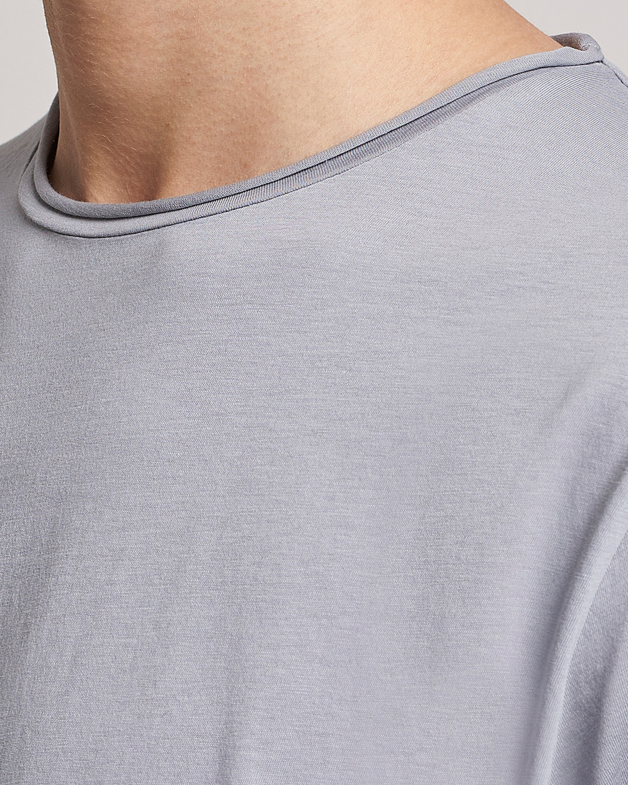Herr | T-Shirts | Filippa K | Roll Neck Crew Neck Tee Fog Blue