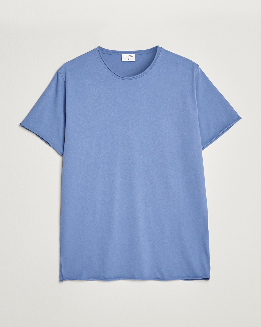 Herr | T-Shirts | Filippa K | Roll Neck Crew Neck Tee Coral Blue