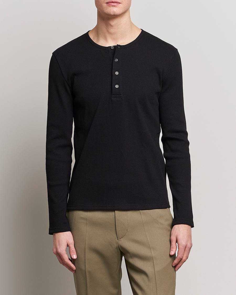 Herr | Tröjor | Filippa K | Rib Henley Black