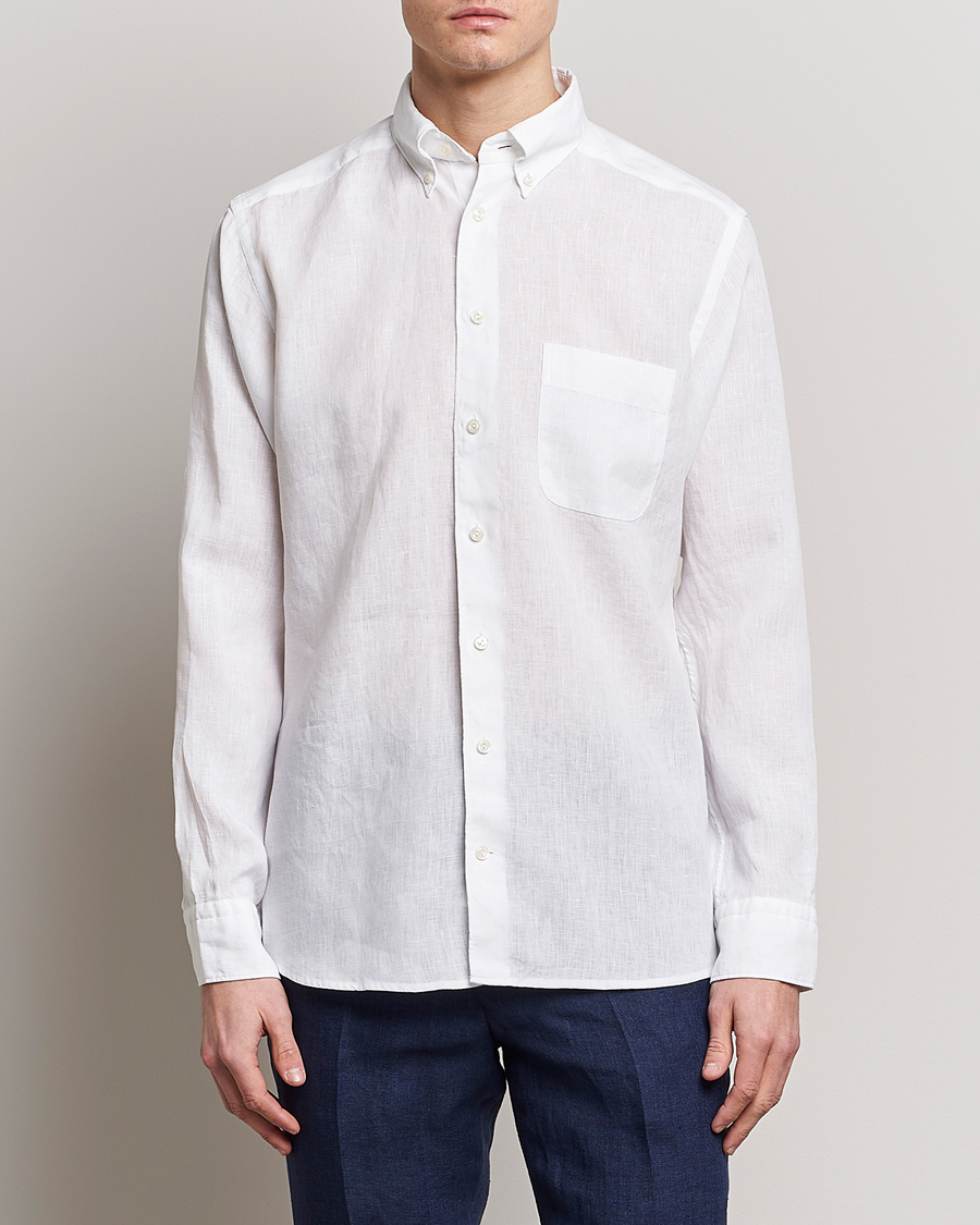 Herr | Skjortor | Eton | Slim Fit Linen Shirt White