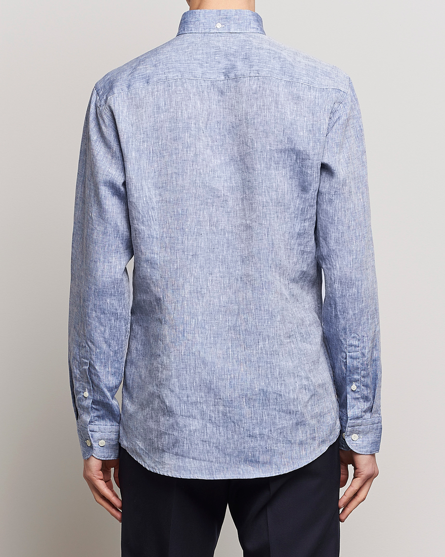Herr | Skjortor | Eton | Slim Fit Linen Shirt Mid Blue