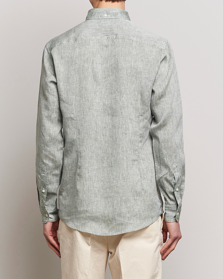 Herr | Skjortor | Eton | Slim Fit Linen Shirt Green
