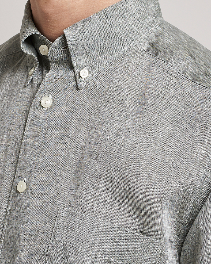 Herr | Skjortor | Eton | Slim Fit Linen Shirt Green