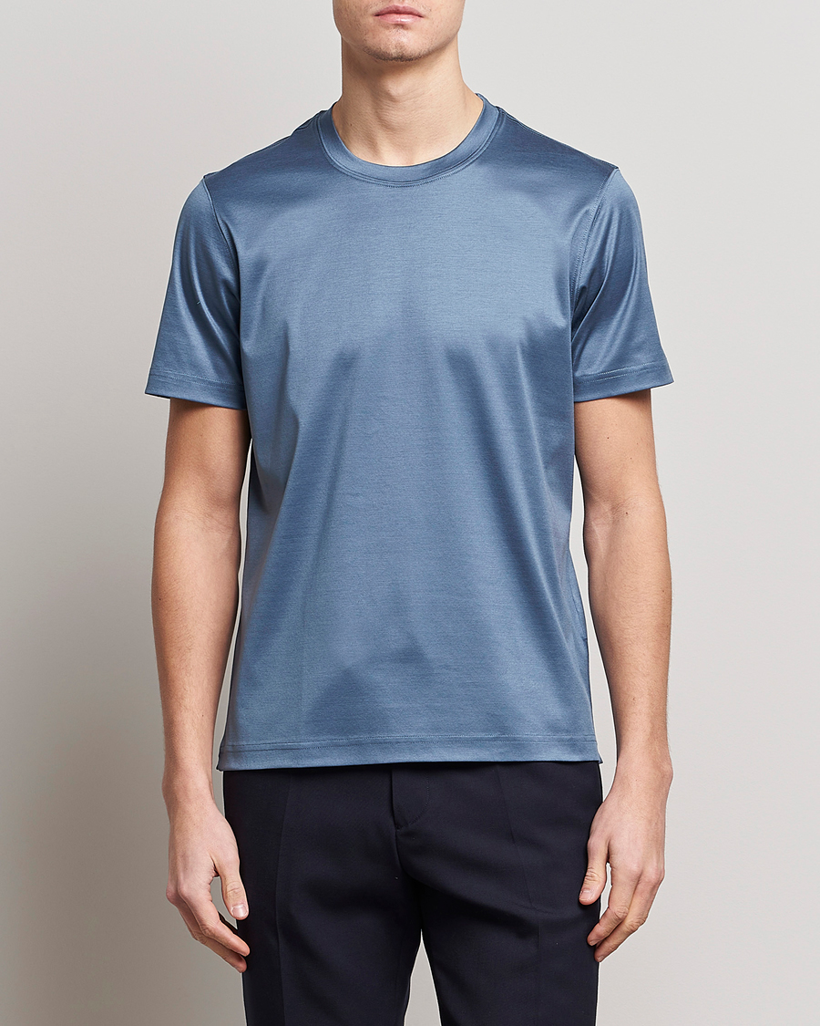 Herr | T-Shirts | Eton | Filo Di Scozia T-Shirt Gray