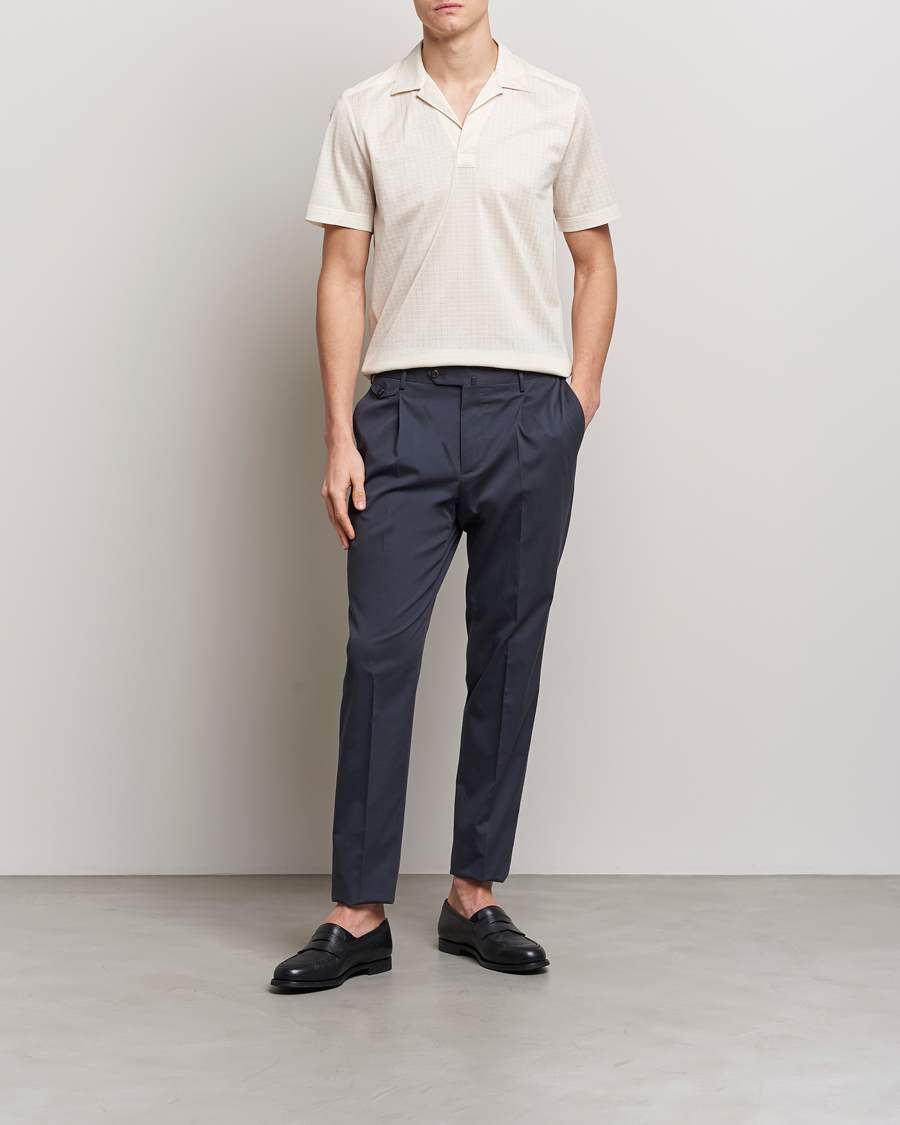 Herr | Pikéer | Eton | Filo Di Scozia Open Collor Shirt White