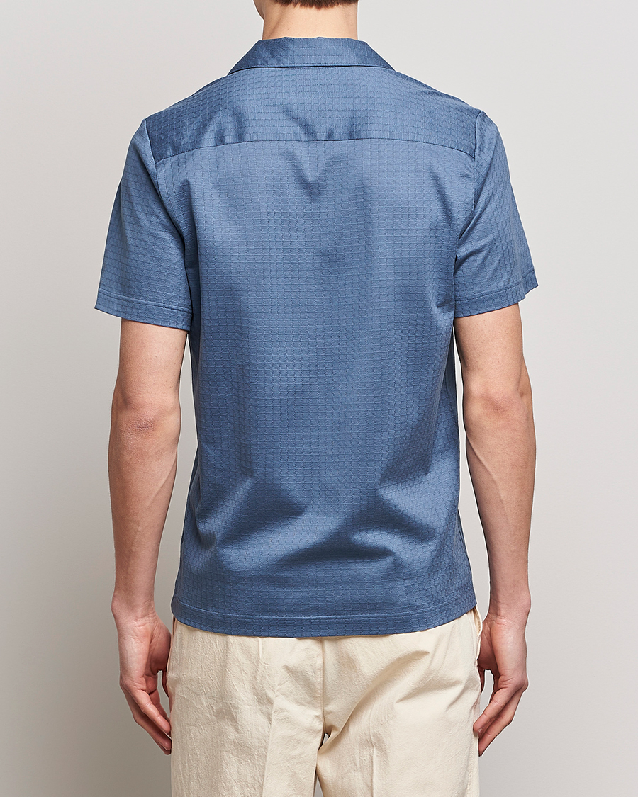 Herr | Pikéer | Eton | Filo Di Scozia Open Collor Shirt Light Blue