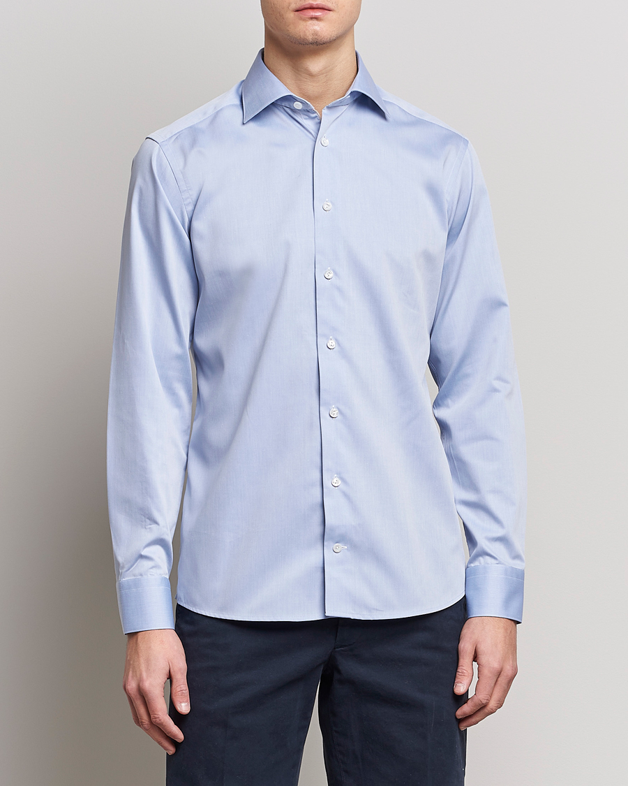 Herr | Skjortor | Eton | Fine Pique Shirt Light blue