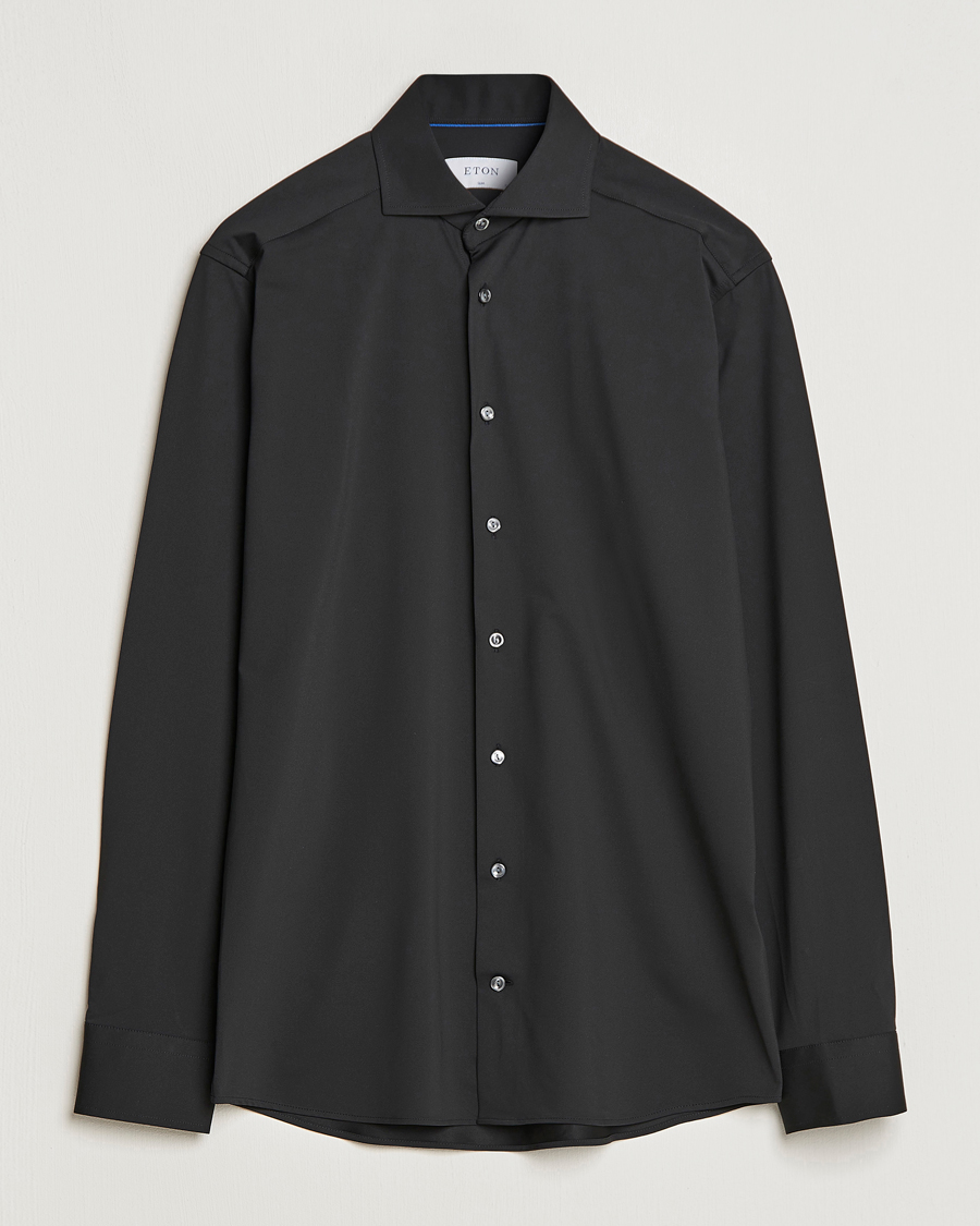 Herr | Skjortor | Eton | Slim Fit Four Way Stretch Shirt Black