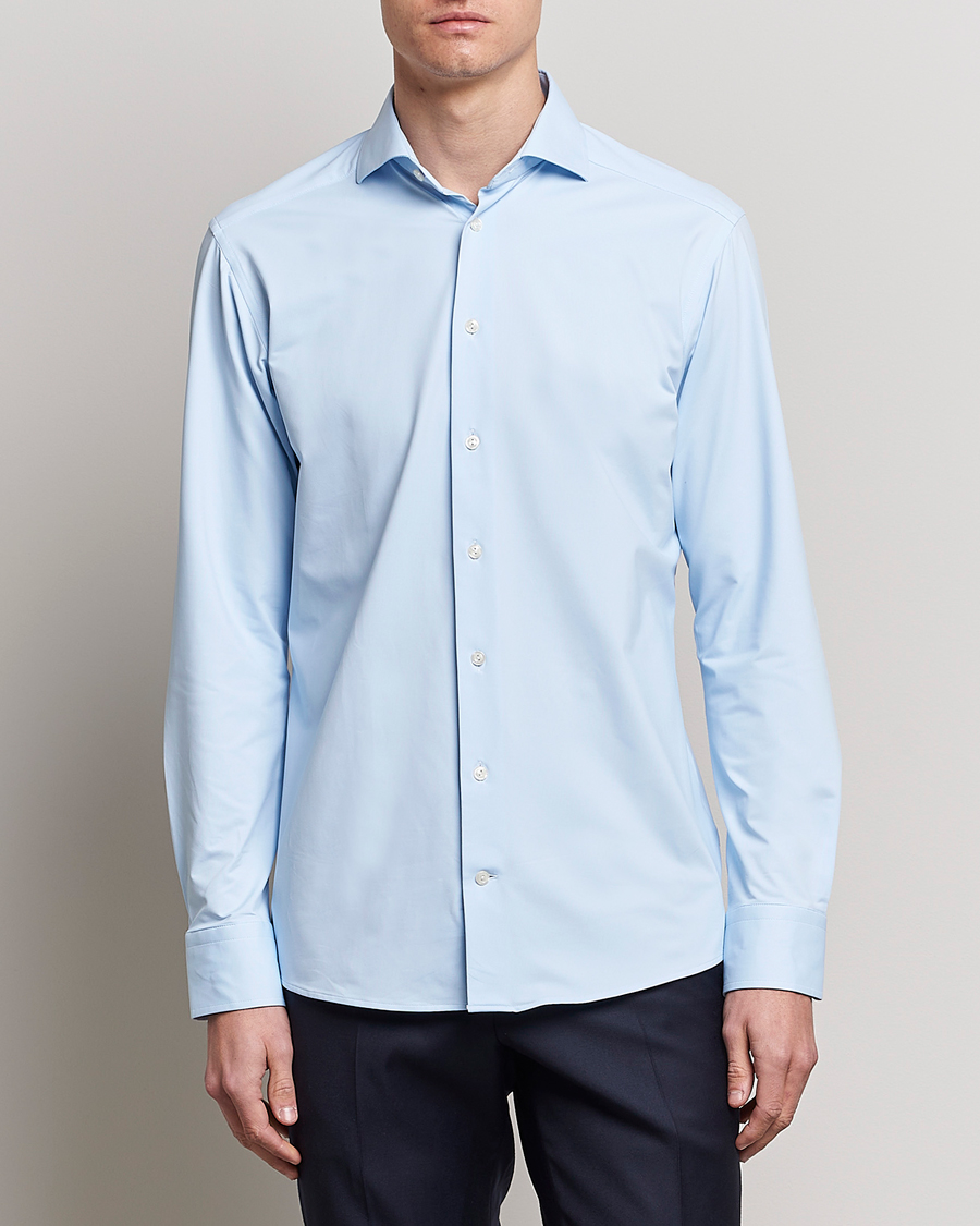 Herr | Skjortor | Eton | Slim Fit Four Way Stretch Shirt Light Blue