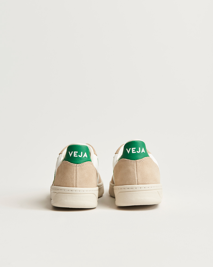 Herr | Veja V-10 Chromefree Leather Extra White/Emeraude Green | Veja | V-10 Chromefree Leather Extra White/Emeraude Green