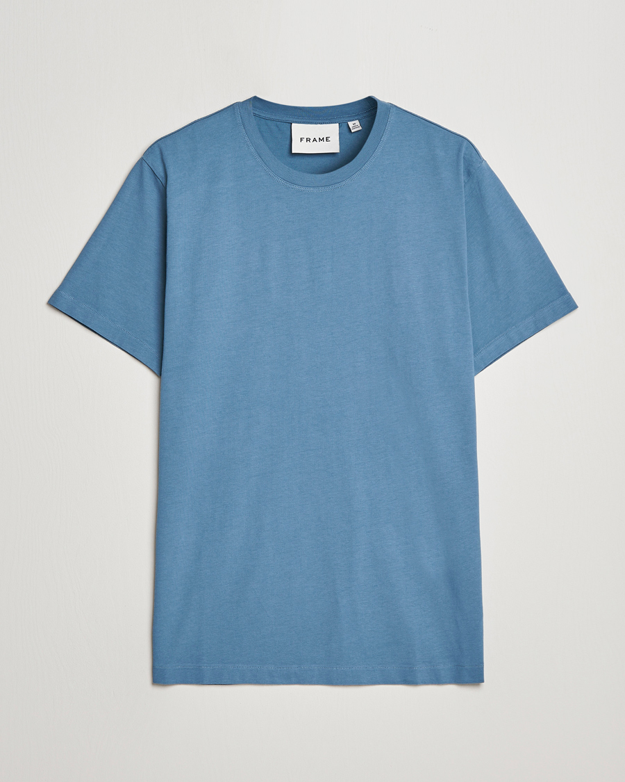 Herr | T-Shirts | FRAME | Logo T-Shirt Grey Blue