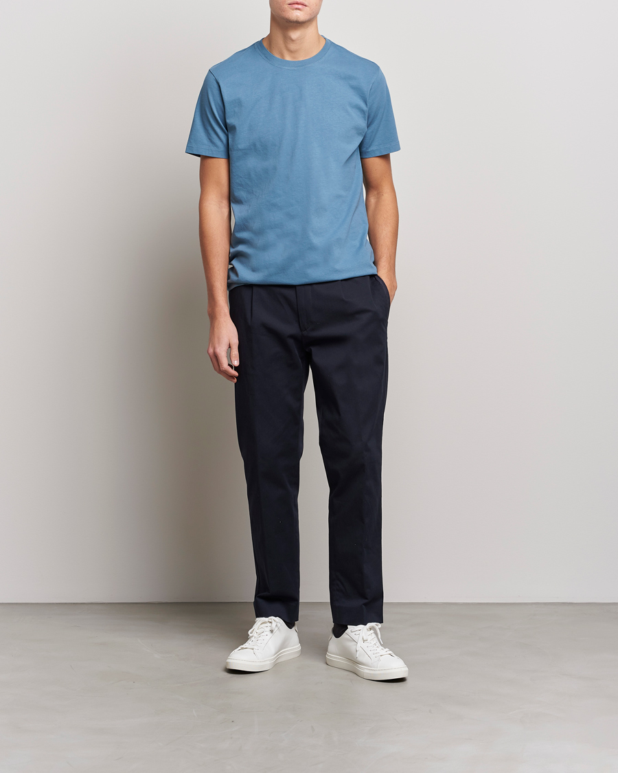 Herr | T-Shirts | FRAME | Logo T-Shirt Grey Blue