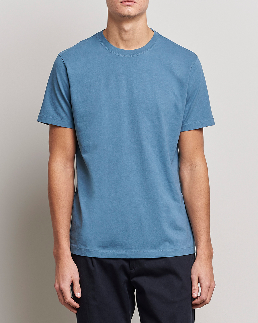 Herr | T-Shirts | FRAME | Logo T-Shirt Grey Blue