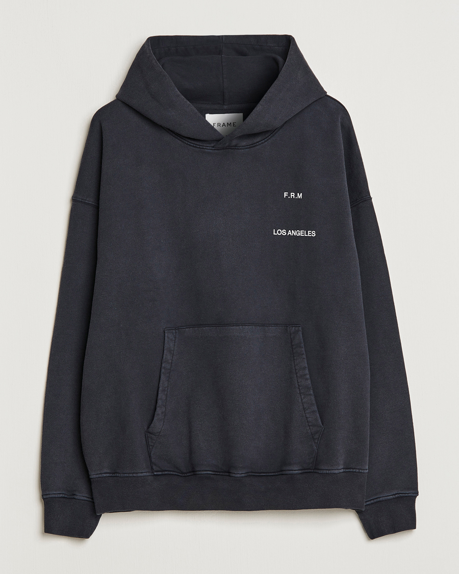 Herr | Tröjor | FRAME | Faded Washed Coton Hoodie Black