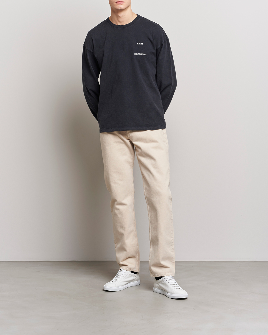Herr | T-Shirts | FRAME | Washed Long Sleeve T-Shirt Black