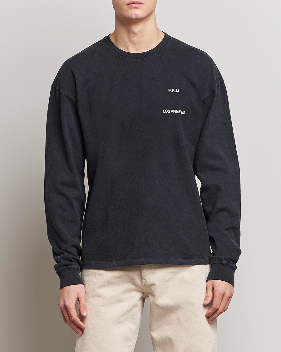 Herr | T-Shirts | FRAME | Washed Long Sleeve T-Shirt Black