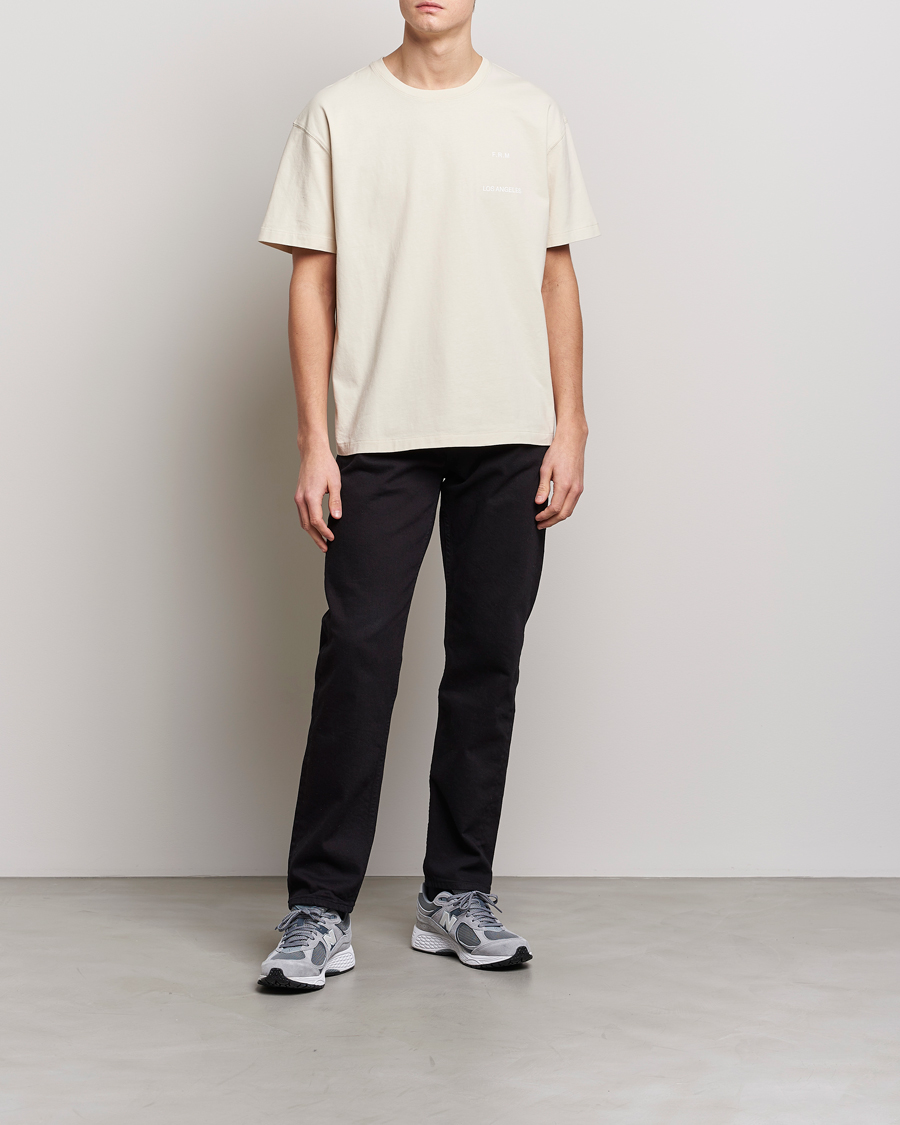 Herr | T-Shirts | FRAME | Logo Print T-Shirt White Beige