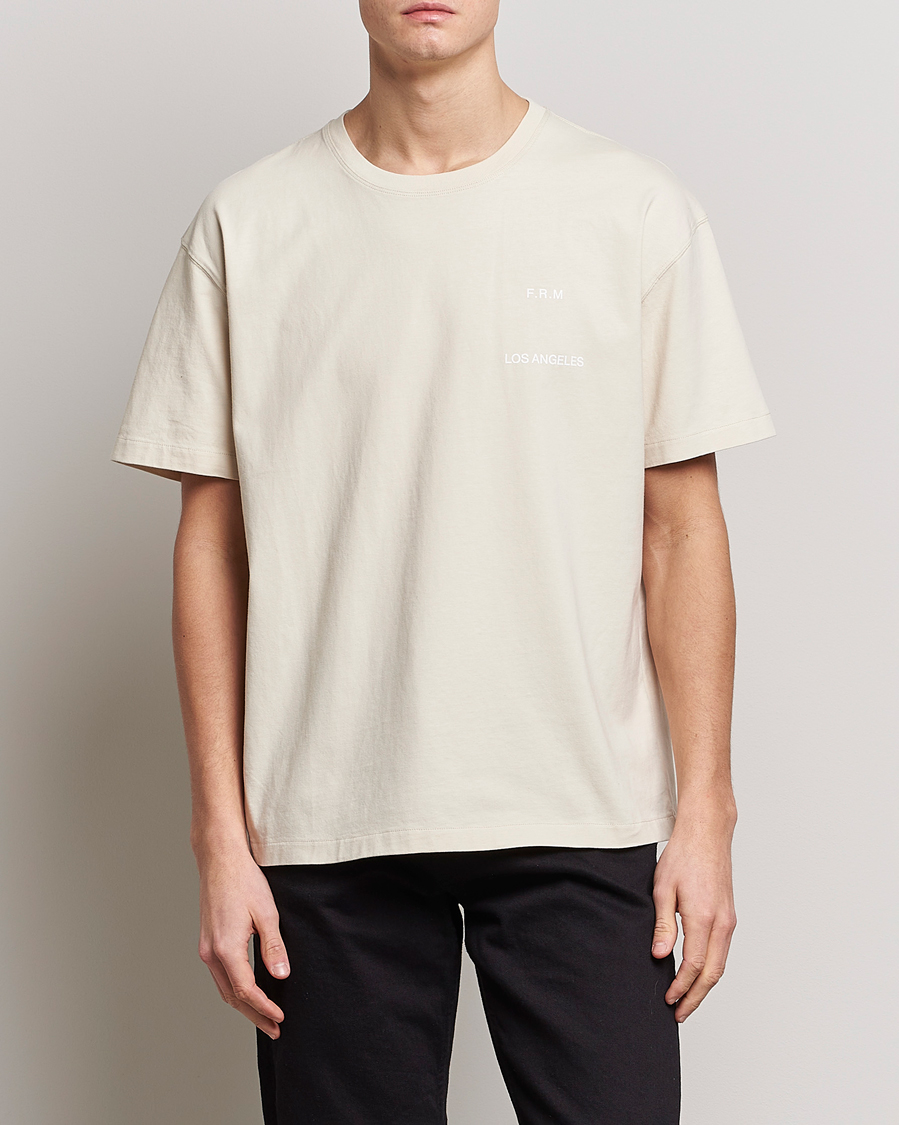Herr | T-Shirts | FRAME | Logo Print T-Shirt White Beige